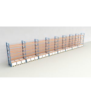 Schwerlastregal Palettenregal NEDCON 2.500x22500x1.100 mm (HxBxT), Einfachregal, 6 Lagerebenen, 3.000 kg Fachlast, Keine Böden