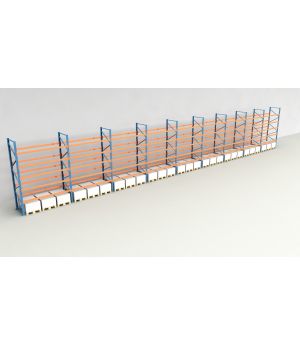 Schwerlastregal Palettenregal NEDCON 2.500x25300x1.100 mm (HxBxT), Einfachregal, 6 Lagerebenen, 3.000 kg Fachlast, Keine Böden