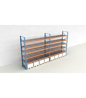 Schwerlastregal Palettenregal NEDCON 2.500x7500x1.100 mm (HxBxT), Einfachregal, 6 Lagerebenen, 3.000 kg Fachlast, mit Gitterböden