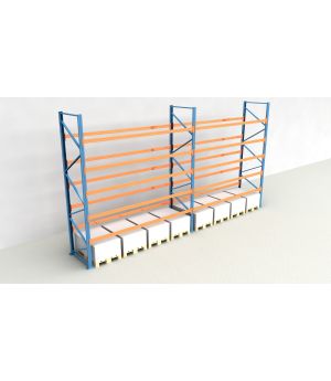 Schwerlastregal Palettenregal NEDCON 2.500x7500x1.100 mm (HxBxT), Einfachregal, 6 Lagerebenen, 3.000 kg Fachlast, Keine Böden