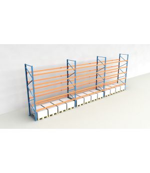 Schwerlastregal Palettenregal NEDCON 2.500x11200x1.100 mm (HxBxT), Einfachregal, 6 Lagerebenen, 3.000 kg Fachlast, Keine Böden