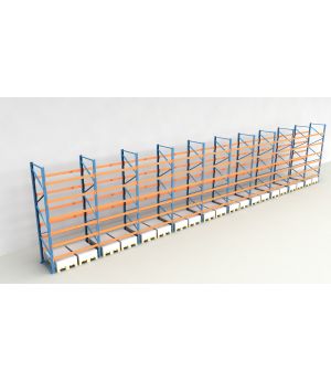 Schwerlastregal Palettenregal NEDCON 2.500x19350x1.100 mm (HxBxT), Einfachregal, 7 Lagerebenen, 3.000 kg Fachlast, Keine Böden
