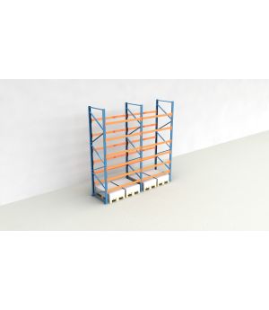 Schwerlastregal Palettenregal NEDCON 2.500x3950x1.100 mm (HxBxT), Einfachregal, 7 Lagerebenen, 3.000 kg Fachlast, Keine Böden