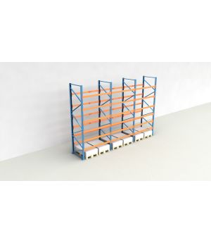 Schwerlastregal Palettenregal NEDCON 2.500x5875x1.100 mm (HxBxT), Einfachregal, 7 Lagerebenen, 3.000 kg Fachlast, Keine Böden