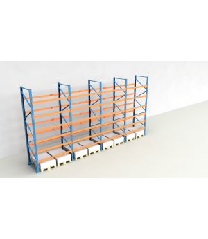 Schwerlastregal Palettenregal NEDCON 2.500x7800x1.100 mm (HxBxT), Einfachregal, 7 Lagerebenen, 3.000 kg Fachlast, Keine Böden