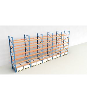 Schwerlastregal Palettenregal NEDCON 2.500x9725x1.100 mm (HxBxT), Einfachregal, 7 Lagerebenen, 3.000 kg Fachlast, Keine Böden