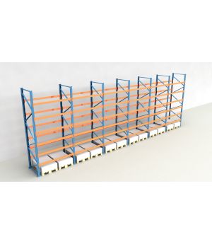 Schwerlastregal Palettenregal NEDCON 2.500x11650x1.100 mm (HxBxT), Einfachregal, 7 Lagerebenen, 3.000 kg Fachlast, Keine Böden