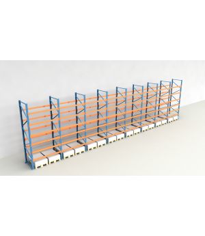 Schwerlastregal Palettenregal NEDCON 2.500x15500x1.100 mm (HxBxT), Einfachregal, 7 Lagerebenen, 3.000 kg Fachlast, Keine Böden