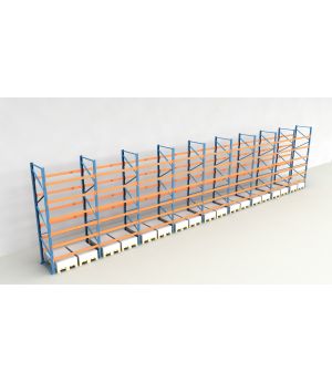 Schwerlastregal Palettenregal NEDCON 2.500x17425x1.100 mm (HxBxT), Einfachregal, 7 Lagerebenen, 3.000 kg Fachlast, Keine Böden