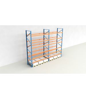 Schwerlastregal Palettenregal NEDCON 2.500x5700x1.100 mm (HxBxT), Einfachregal, 7 Lagerebenen, 3.000 kg Fachlast, Keine Böden