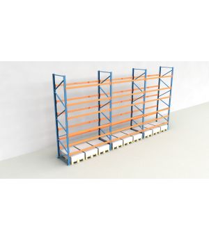 Schwerlastregal Palettenregal NEDCON 2.500x8500x1.100 mm (HxBxT), Einfachregal, 7 Lagerebenen, 3.000 kg Fachlast, Keine Böden