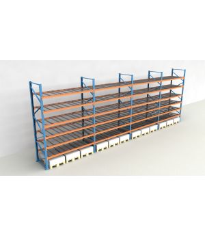 Schwerlastregal Palettenregal NEDCON 2.500x11300x1.100 mm (HxBxT), Einfachregal, 7 Lagerebenen, 3.000 kg Fachlast, mit Gitterböden