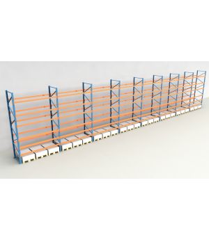 Schwerlastregal Palettenregal NEDCON 2.500x22500x1.100 mm (HxBxT), Einfachregal, 7 Lagerebenen, 3.000 kg Fachlast, Keine Böden