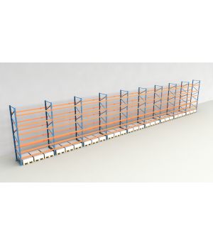 Schwerlastregal Palettenregal NEDCON 2.500x25300x1.100 mm (HxBxT), Einfachregal, 7 Lagerebenen, 3.000 kg Fachlast, Keine Böden