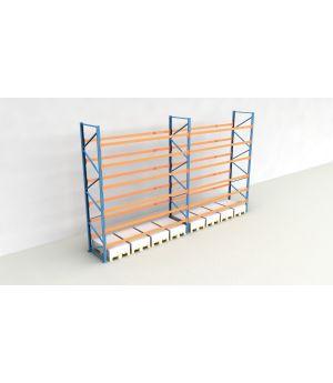 Schwerlastregal Palettenregal NEDCON 2.500x7500x1.100 mm (HxBxT), Einfachregal, 7 Lagerebenen, 3.000 kg Fachlast, Keine Böden