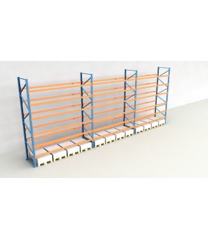 Schwerlastregal Palettenregal NEDCON 2.500x11200x1.100 mm (HxBxT), Einfachregal, 7 Lagerebenen, 3.000 kg Fachlast, Keine Böden