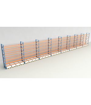 Schwerlastregal Palettenregal NEDCON 2.500x29700x1.100 mm (HxBxT), Einfachregal, 7 Lagerebenen, 3.000 kg Fachlast, Keine Böden