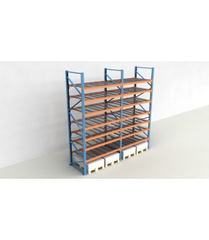 Schwerlastregal Palettenregal NEDCON 2.500x3950x1.100 mm (HxBxT), Einfachregal, 8 Lagerebenen, 3.000 kg Fachlast, mit Gitterböden