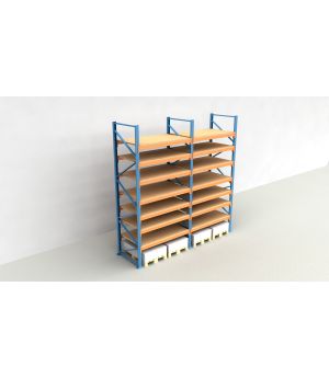 Schwerlastregal Palettenregal NEDCON 2.500x3950x1.100 mm (HxBxT), Einfachregal, 8 Lagerebenen, 3.000 kg Fachlast, mit Spanplatten