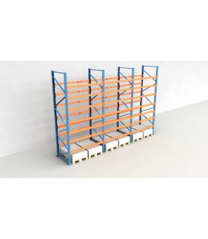 Schwerlastregal Palettenregal NEDCON 2.500x5875x1.100 mm (HxBxT), Einfachregal, 8 Lagerebenen, 3.000 kg Fachlast, Keine Böden