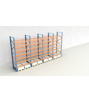 Schwerlastregal Palettenregal NEDCON 2.500x7800x1.100 mm (HxBxT), Einfachregal, 8 Lagerebenen, 3.000 kg Fachlast, Keine Böden