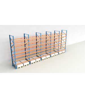 Schwerlastregal Palettenregal NEDCON 2.500x9725x1.100 mm (HxBxT), Einfachregal, 8 Lagerebenen, 3.000 kg Fachlast, Keine Böden