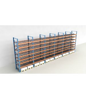 Schwerlastregal Palettenregal NEDCON 2.500x11650x1.100 mm (HxBxT), Einfachregal, 8 Lagerebenen, 3.000 kg Fachlast, mit Gitterböden