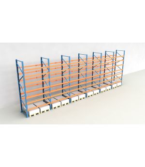 Schwerlastregal Palettenregal NEDCON 2.500x11650x1.100 mm (HxBxT), Einfachregal, 8 Lagerebenen, 3.000 kg Fachlast, Keine Böden