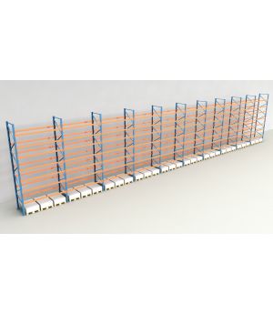 Schwerlastregal Palettenregal NEDCON 2.500x28100x1.100 mm (HxBxT), Einfachregal, 8 Lagerebenen, 3.000 kg Fachlast, Keine Böden