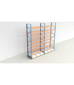 Schwerlastregal Palettenregal NEDCON 2.500x5700x1.100 mm (HxBxT), Einfachregal, 8 Lagerebenen, 3.000 kg Fachlast, Keine Böden