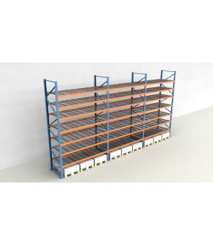 Schwerlastregal Palettenregal NEDCON 2.500x8500x1.100 mm (HxBxT), Einfachregal, 8 Lagerebenen, 3.000 kg Fachlast, mit Gitterböden