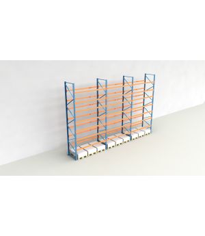 Schwerlastregal Palettenregal NEDCON 2.500x8500x1.100 mm (HxBxT), Einfachregal, 8 Lagerebenen, 3.000 kg Fachlast, Keine Böden