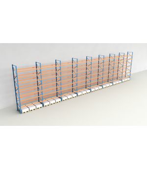Schwerlastregal Palettenregal NEDCON 2.500x22500x1.100 mm (HxBxT), Einfachregal, 8 Lagerebenen, 3.000 kg Fachlast, Keine Böden