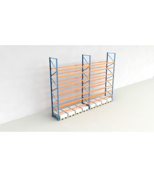 Schwerlastregal Palettenregal NEDCON 3.000x7500x1.100 mm (HxBxT), Einfachregal, 8 Lagerebenen, 3.000 kg Fachlast, Keine Böden