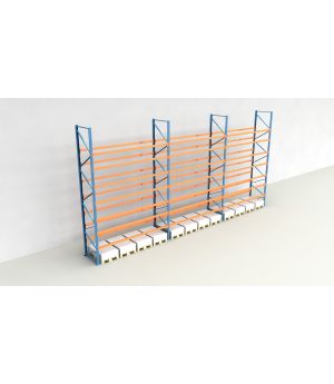 Schwerlastregal Palettenregal NEDCON 2.500x11200x1.100 mm (HxBxT), Einfachregal, 8 Lagerebenen, 3.000 kg Fachlast, Keine Böden