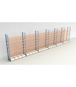 Schwerlastregal Palettenregal NEDCON 2.500x22300x1.100 mm (HxBxT), Einfachregal, 8 Lagerebenen, 3.000 kg Fachlast, Keine Böden