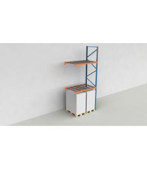 Schwerlastregal Palettenregal NEDCON 2.500x1.825x1.100 mm (HxBxT), Anbauregal, 3 Lagerebenen, 3.000 kg Fachlast, mit Gitterböden