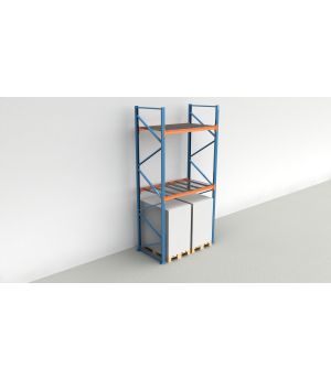 Schwerlastregal Palettenregal NEDCON 3.500x1.825x1.100 mm (HxBxT), Grundregal, 3 Lagerebenen, 3.000 kg Fachlast, mit Gitterböden