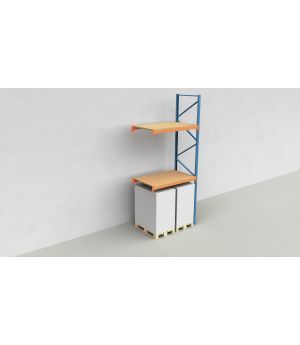 Schwerlastregal Palettenregal NEDCON 2.500x1.825x1.100 mm (HxBxT), Anbauregal, 3 Lagerebenen, 3.000 kg Fachlast, mit Spanplatten