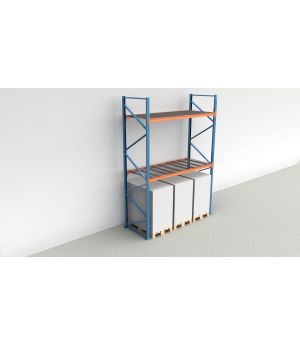 Schwerlastregal Palettenregal NEDCON 2.500x2.700x1.100 mm (HxBxT), Grundregal, 3 Lagerebenen, 3.000 kg Fachlast, mit Gitterböden
