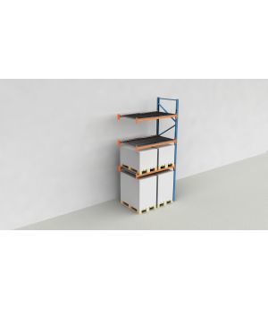 Schwerlastregal Palettenregal NEDCON 2.500x1.825x1.100 mm (HxBxT), Anbauregal, 4 Lagerebenen, 3.000 kg Fachlast, mit Gitterböden