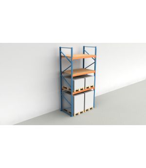 Schwerlastregal Palettenregal NEDCON 2.500x1.825x1.100 mm (HxBxT), Grundregal, 4 Lagerebenen, 3.000 kg Fachlast, mit Spanplatten