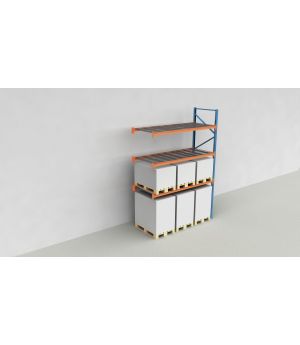 Schwerlastregal Palettenregal NEDCON 2.500x2.700x1.100 mm (HxBxT), Anbauregal, 4 Lagerebenen, 3.000 kg Fachlast, mit Gitterböden