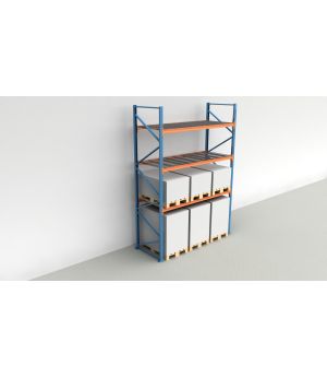Schwerlastregal Palettenregal NEDCON 2.500x2.700x1.100 mm (HxBxT), Grundregal, 4 Lagerebenen, 3.000 kg Fachlast, mit Gitterböden