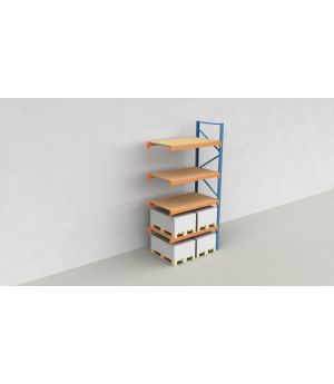 Schwerlastregal Palettenregal NEDCON 2.500x1.825x1.100 mm (HxBxT), Anbauregal, 5 Lagerebenen, 3.000 kg Fachlast, mit Spanplatten