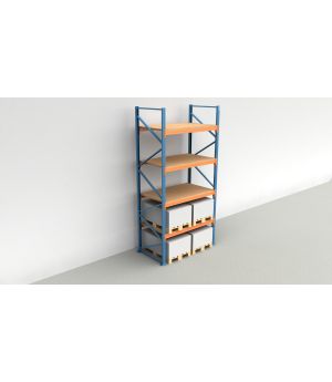 Schwerlastregal Palettenregal NEDCON 2.500x1.825x1.100 mm (HxBxT), Grundregal, 5 Lagerebenen, 3.000 kg Fachlast, mit Spanplatten