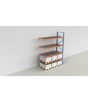 Schwerlastregal Palettenregal NEDCON 2.500x2.700x1.100 mm (HxBxT), Anbauregal, 5 Lagerebenen, 3.000 kg Fachlast, mit Gitterböden