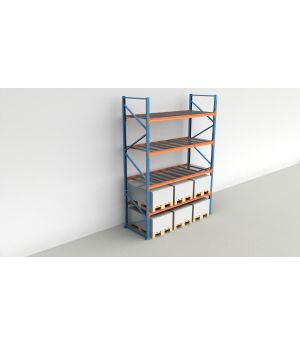 Schwerlastregal Palettenregal NEDCON 2.500x2.700x1.100 mm (HxBxT), Grundregal, 5 Lagerebenen, 3.000 kg Fachlast, mit Gitterböden