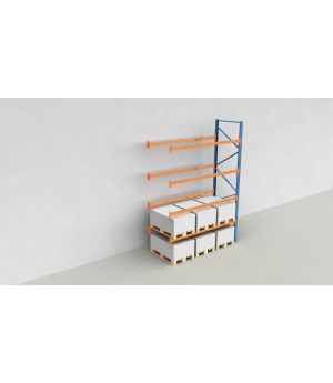 Schwerlastregal Palettenregal NEDCON 2.500x2.700x1.100 mm (HxBxT), Anbauregal, 5 Lagerebenen, 3.000 kg Fachlast, Keine Böden