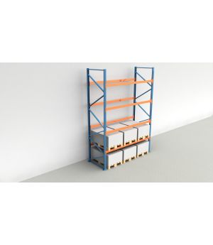 Schwerlastregal Palettenregal NEDCON 3.000x2.700x1.100 mm (HxBxT), Grundregal, 5 Lagerebenen, 3.000 kg Fachlast, Keine Böden